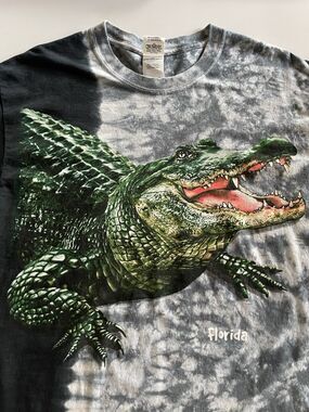 Large Graphic Florida Alligator Tie Dye T-Shirt